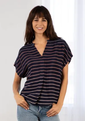 Sunset Stripe Popover Top