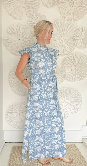 The Campbell Sleeveless Block Print Maxi