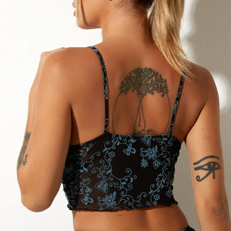 Tie Detail Open Front Crop Top