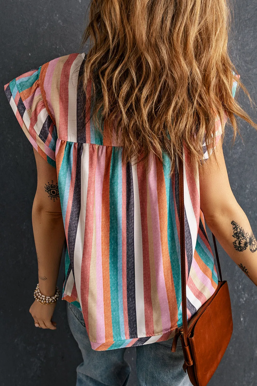 Tiered Ruffle Cap Sleeve Top