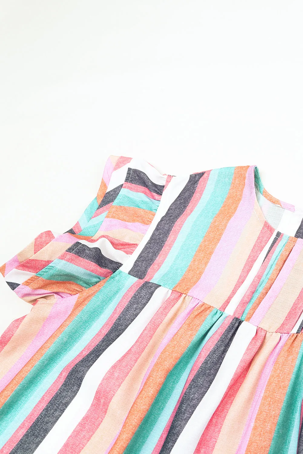 Tiered Ruffle Cap Sleeve Top