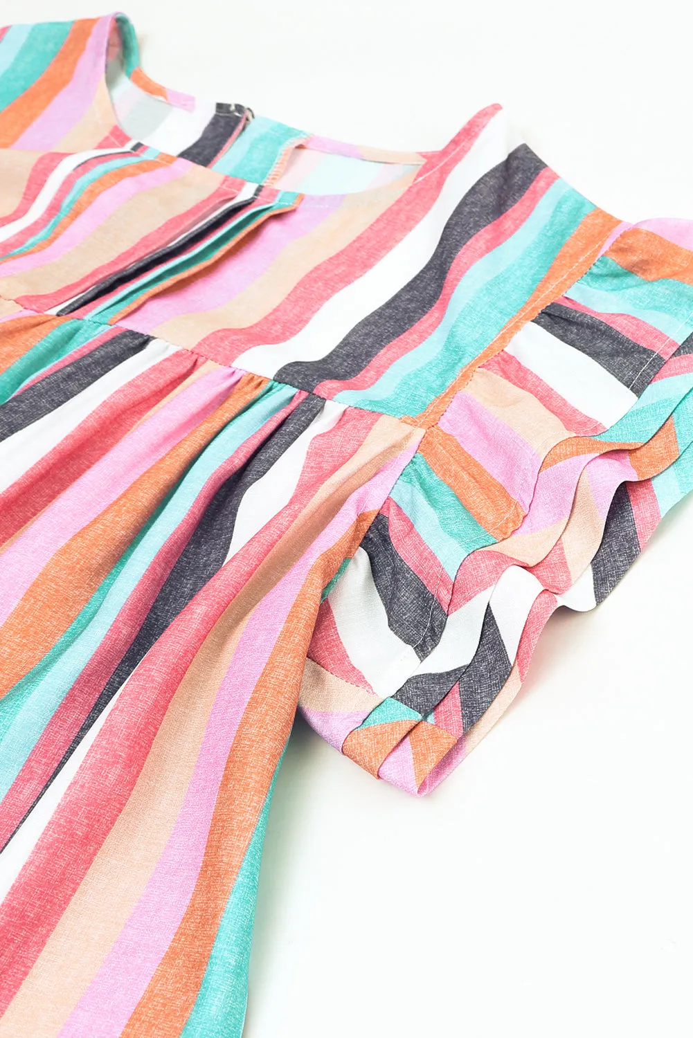 Tiered Ruffle Cap Sleeve Top