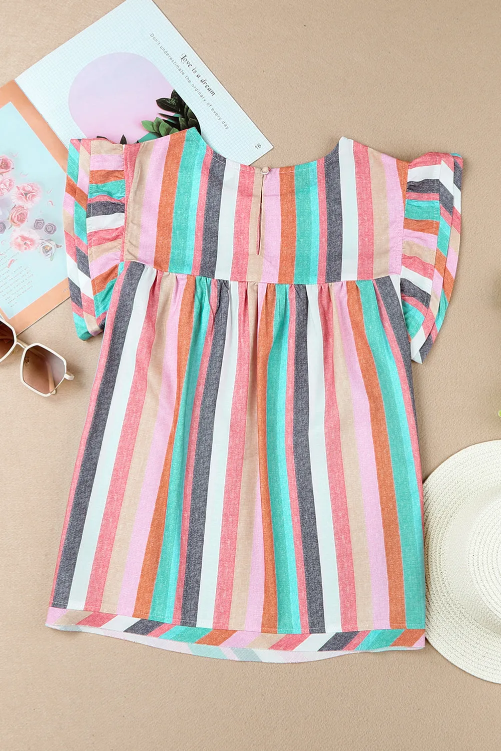Tiered Ruffle Cap Sleeve Top