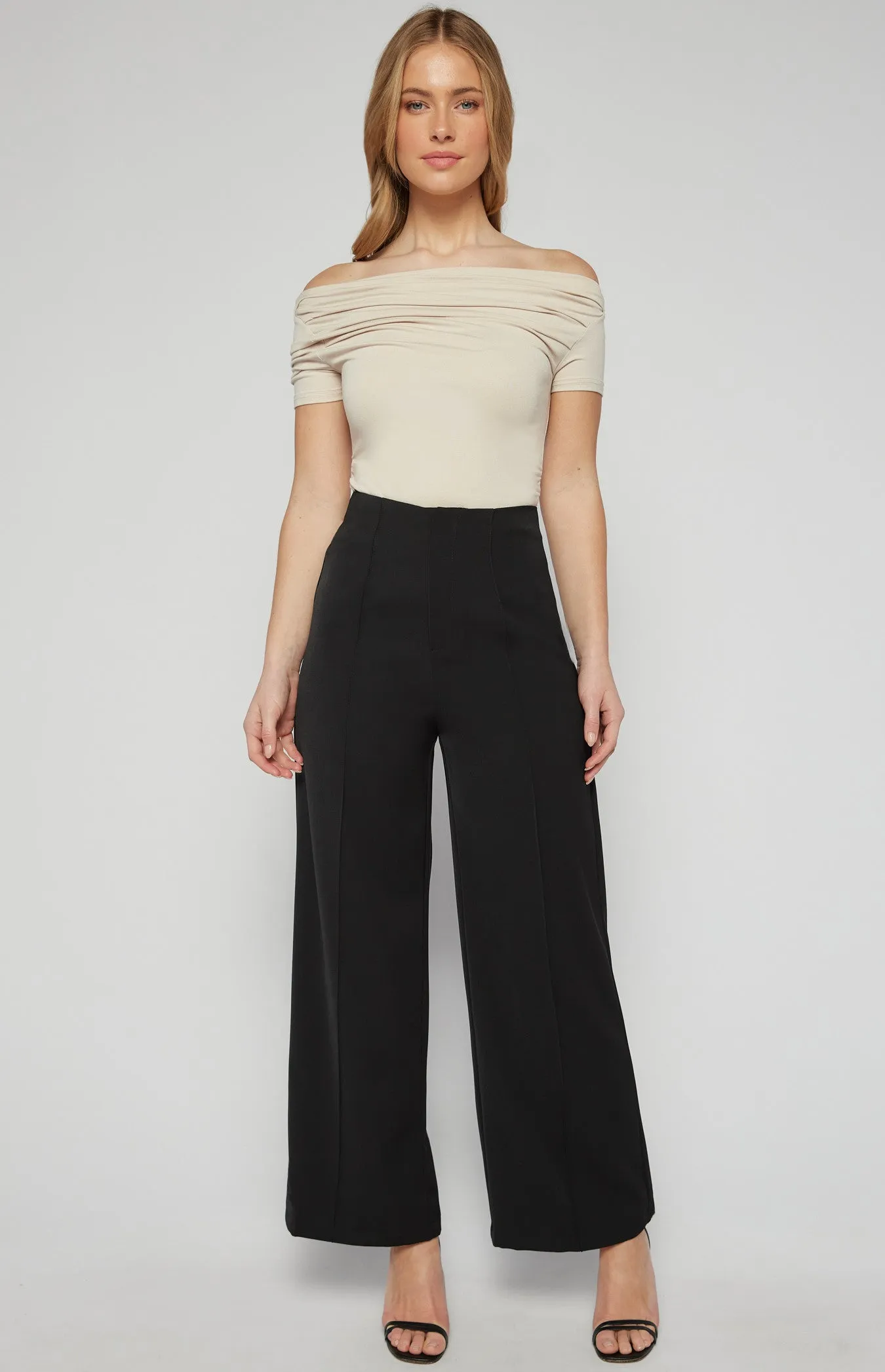 TWO WAY WEAR JERSEY TOP WITH ASYMMETRIC HAM