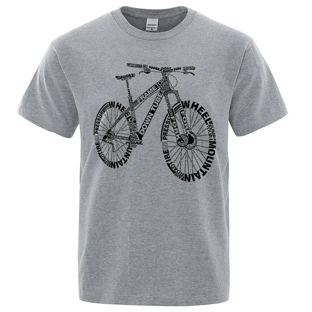 Unisex Mountain Bike Funny Print T-Shirts