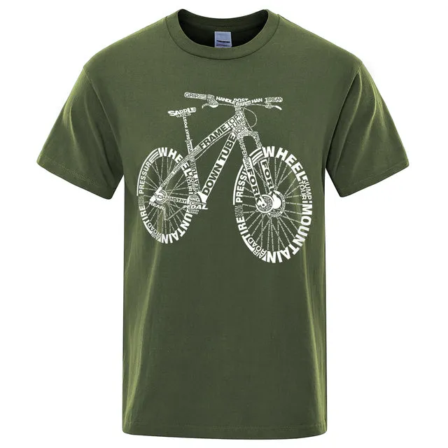Unisex Mountain Bike Funny Print T-Shirts