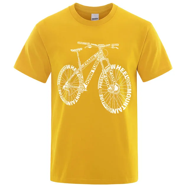 Unisex Mountain Bike Funny Print T-Shirts