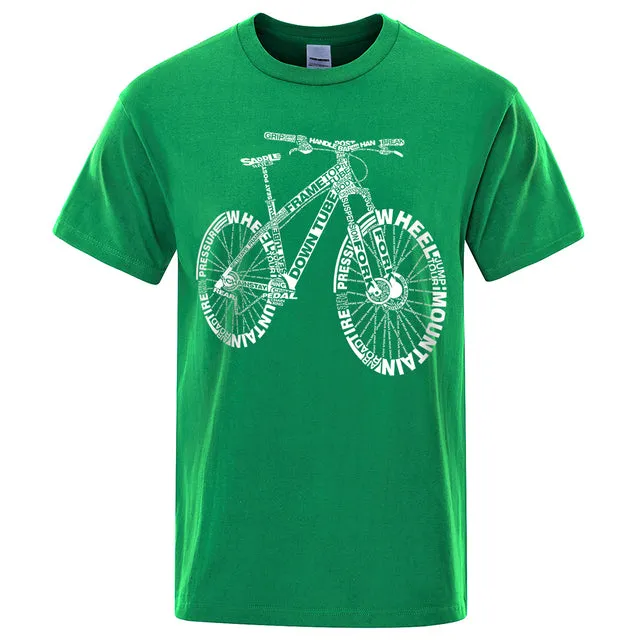 Unisex Mountain Bike Funny Print T-Shirts