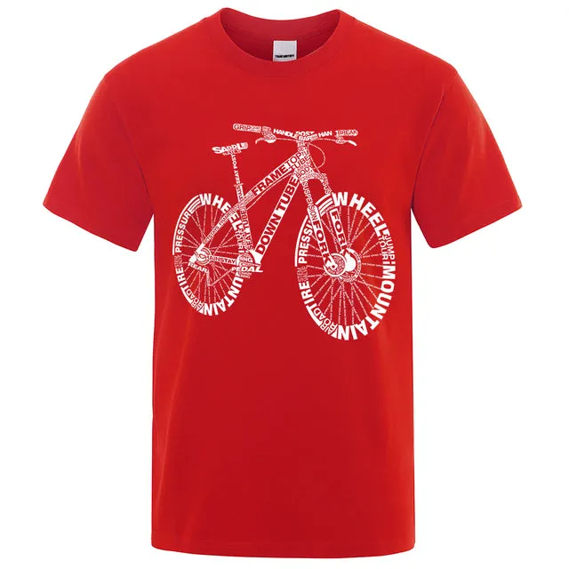 Unisex Mountain Bike Funny Print T-Shirts