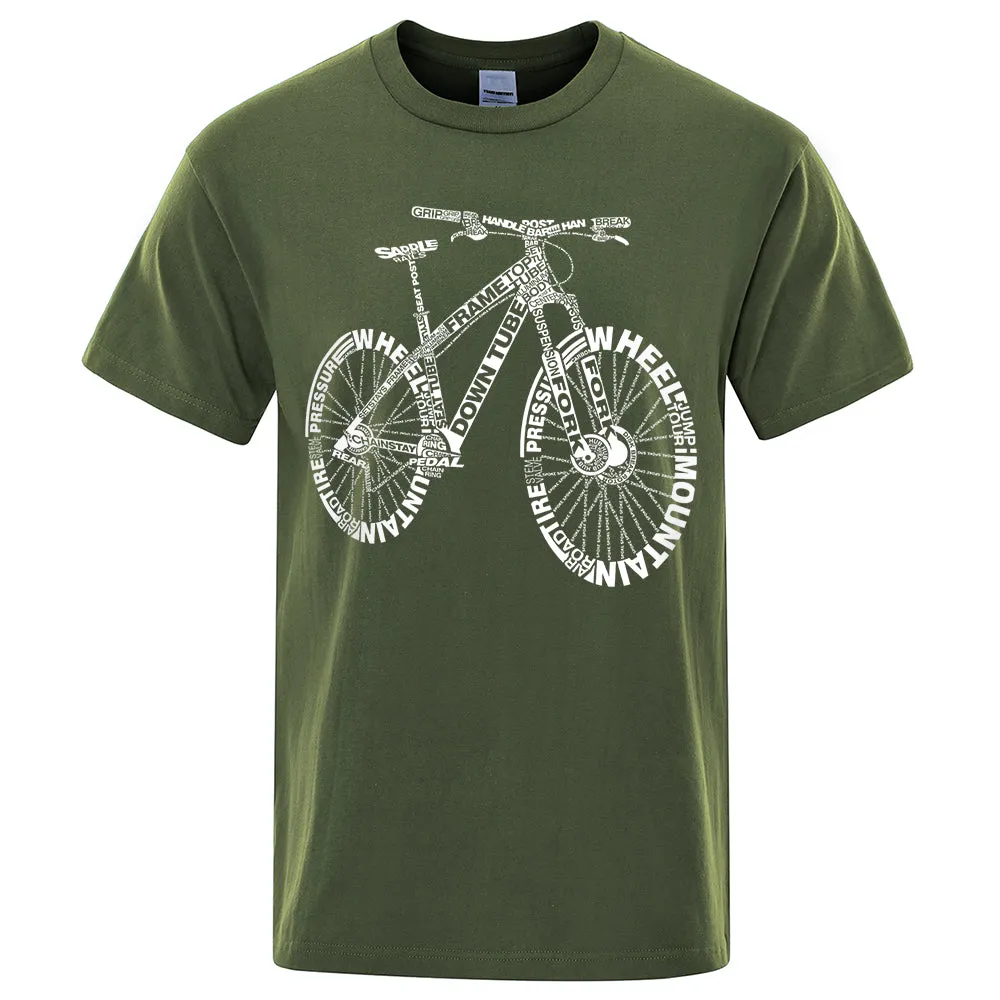 Unisex Mountain Bike Funny Print T-Shirts