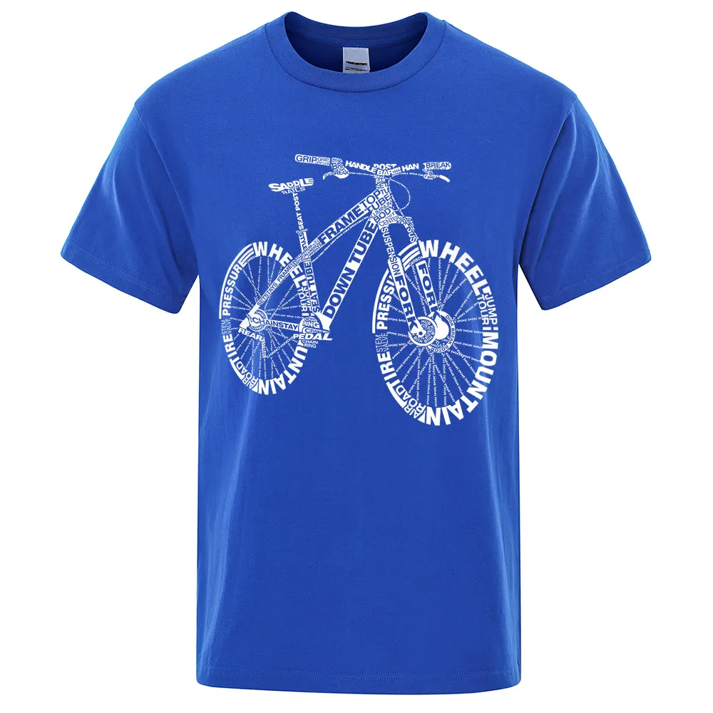 Unisex Mountain Bike Funny Print T-Shirts