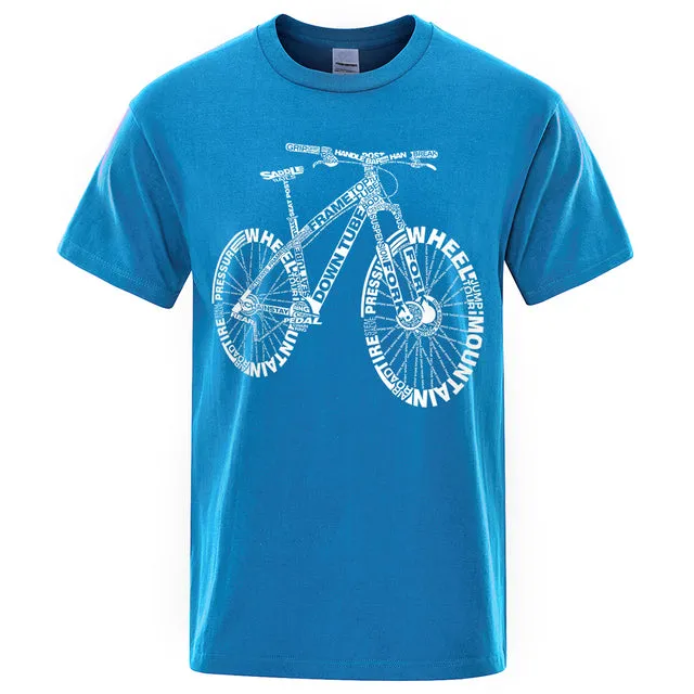 Unisex Mountain Bike Funny Print T-Shirts