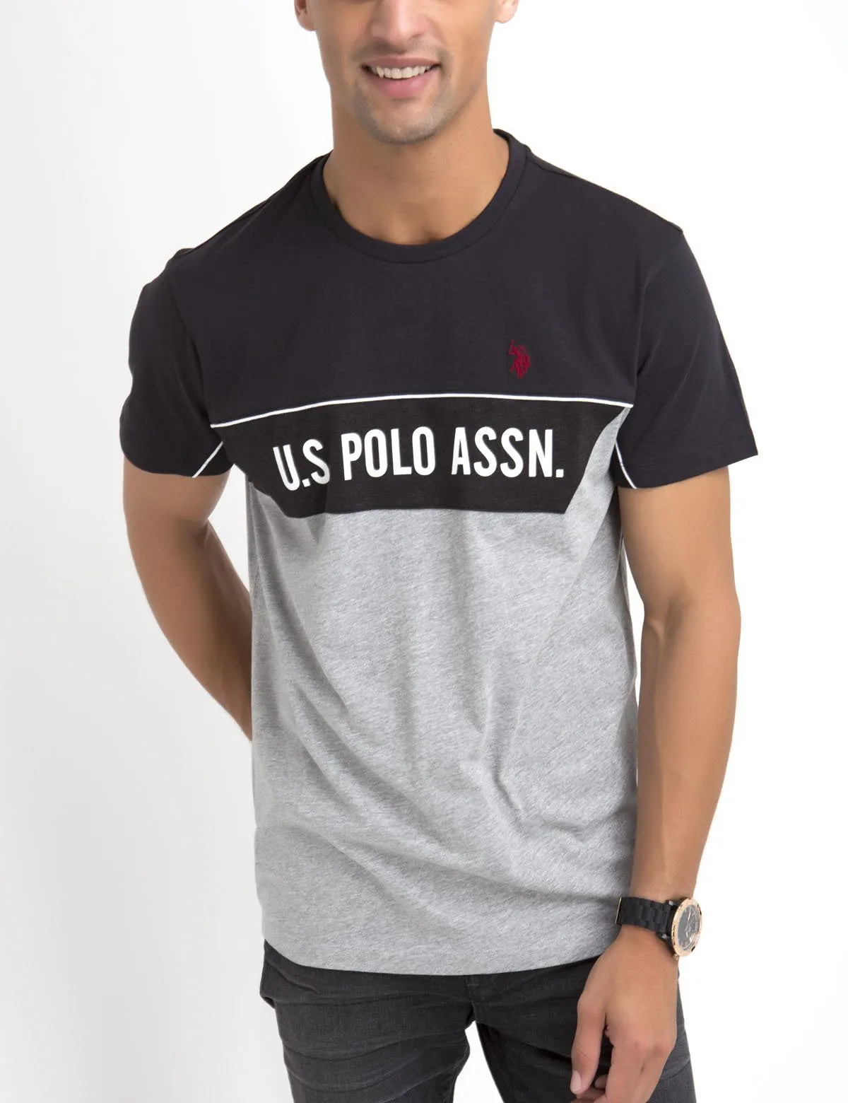 U.S. POLO ASSN. CHEST STRIPED T-SHIRT