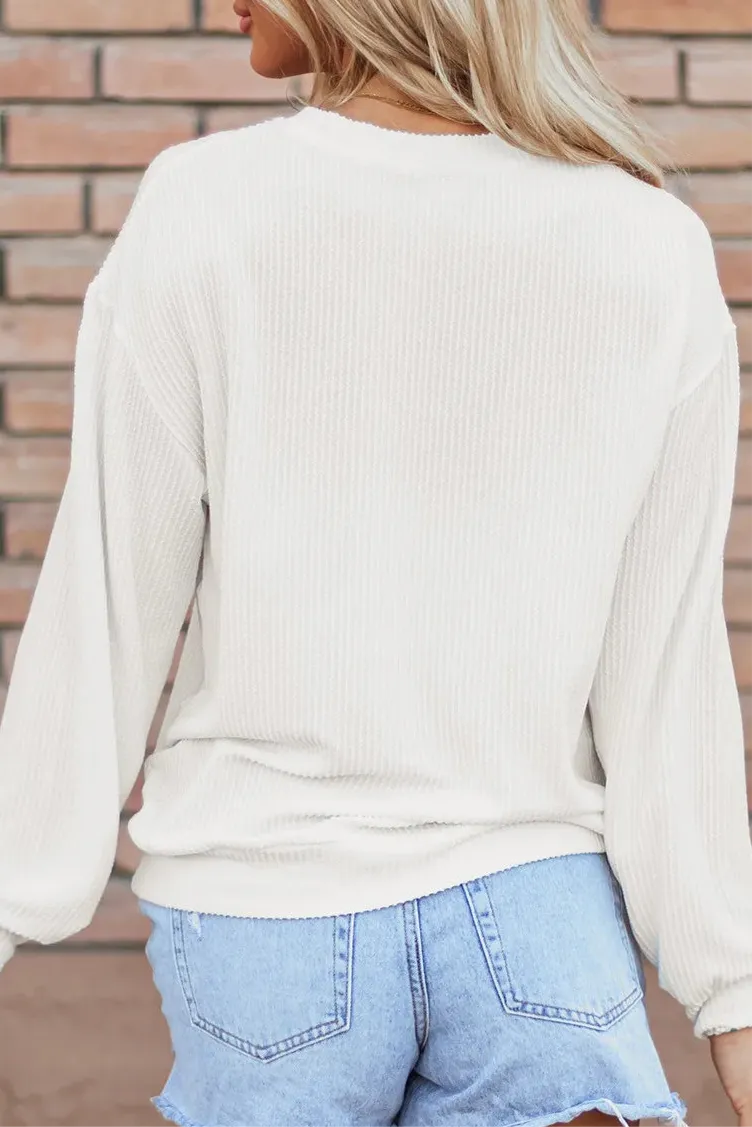 USA Graphic Round Neck Long Sleeve Top