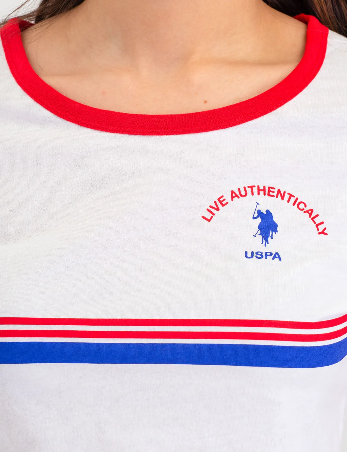 USPA 1890 RINGER STRIPED RETRO T-SHIRT