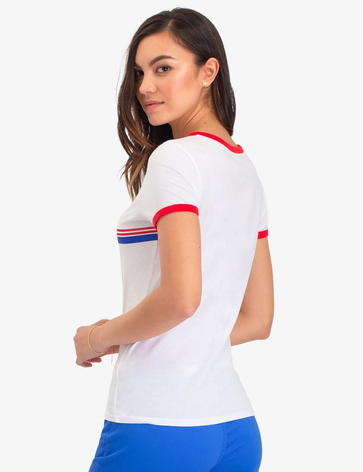 USPA 1890 RINGER STRIPED RETRO T-SHIRT