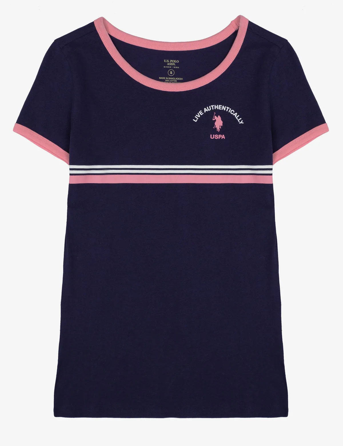 USPA 1890 RINGER STRIPED RETRO T-SHIRT