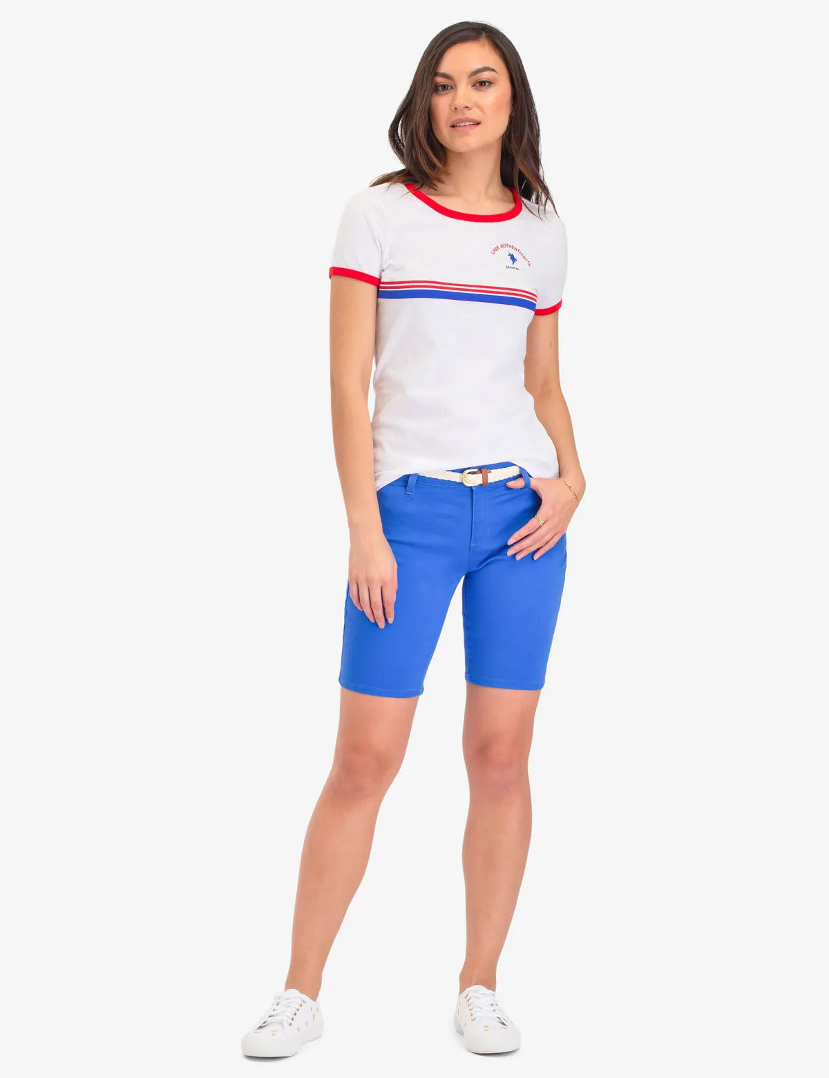 USPA 1890 RINGER STRIPED RETRO T-SHIRT