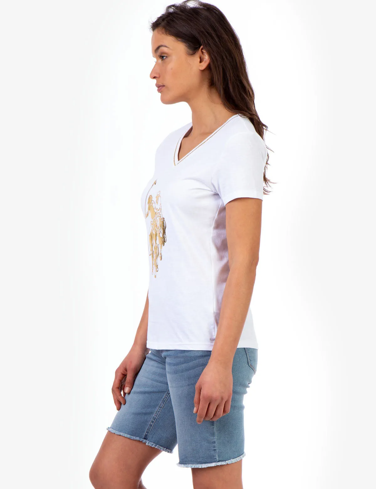 V-NECK LOGO T-SHIRT