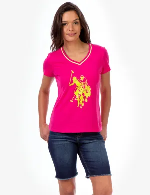 V-NECK LOGO T-SHIRT