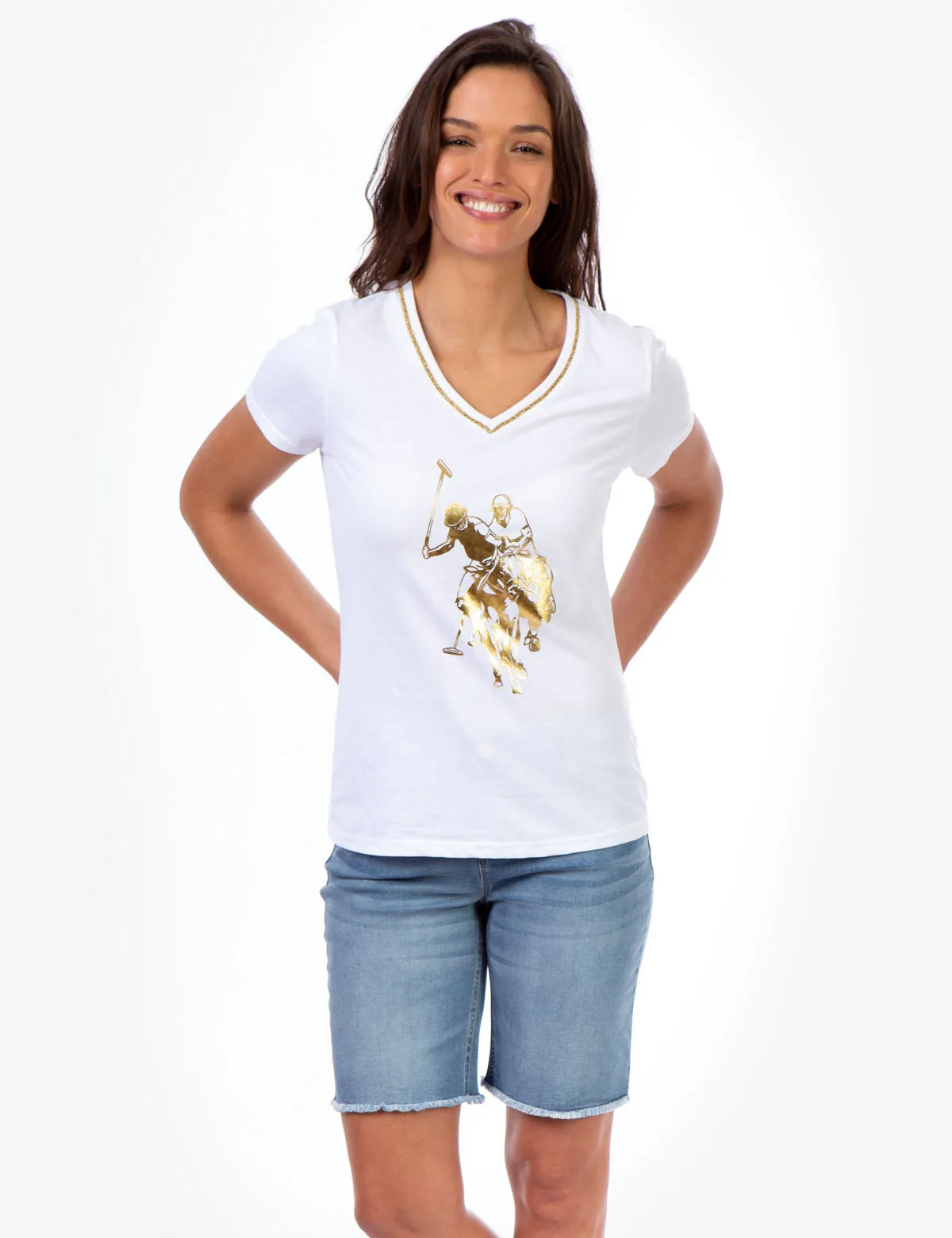 V-NECK LOGO T-SHIRT