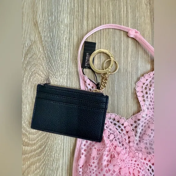 Victoria's Secret  Bralette Bra Pink Size M w/VS Credit Card Holder Keychain