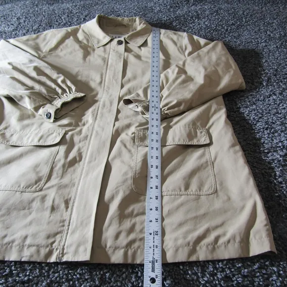 Vintage LL Bean Trench Coat Womens XL Quilt Flannel Lined Outdoors Casual