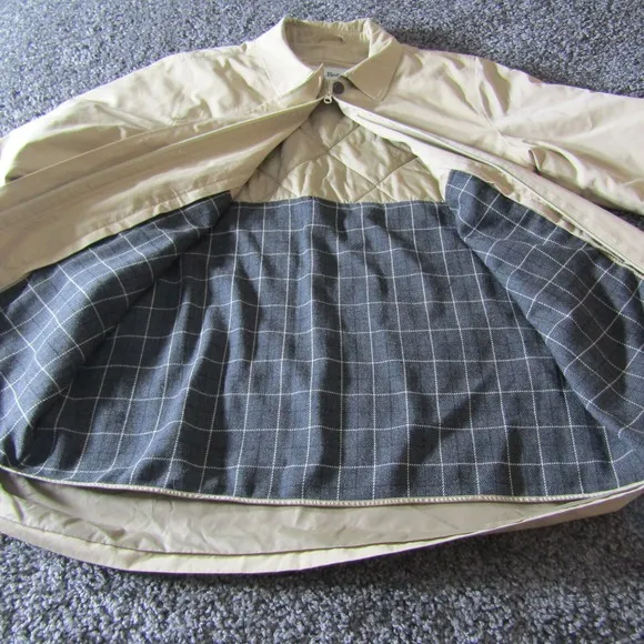 Vintage LL Bean Trench Coat Womens XL Quilt Flannel Lined Outdoors Casual