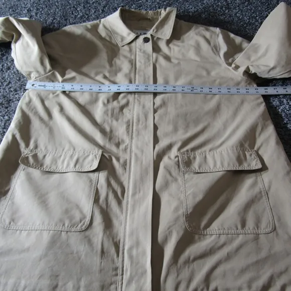 Vintage LL Bean Trench Coat Womens XL Quilt Flannel Lined Outdoors Casual