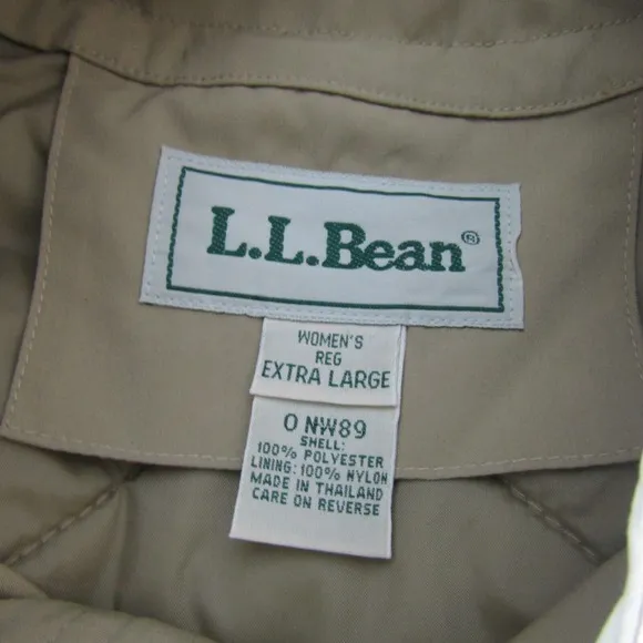 Vintage LL Bean Trench Coat Womens XL Quilt Flannel Lined Outdoors Casual