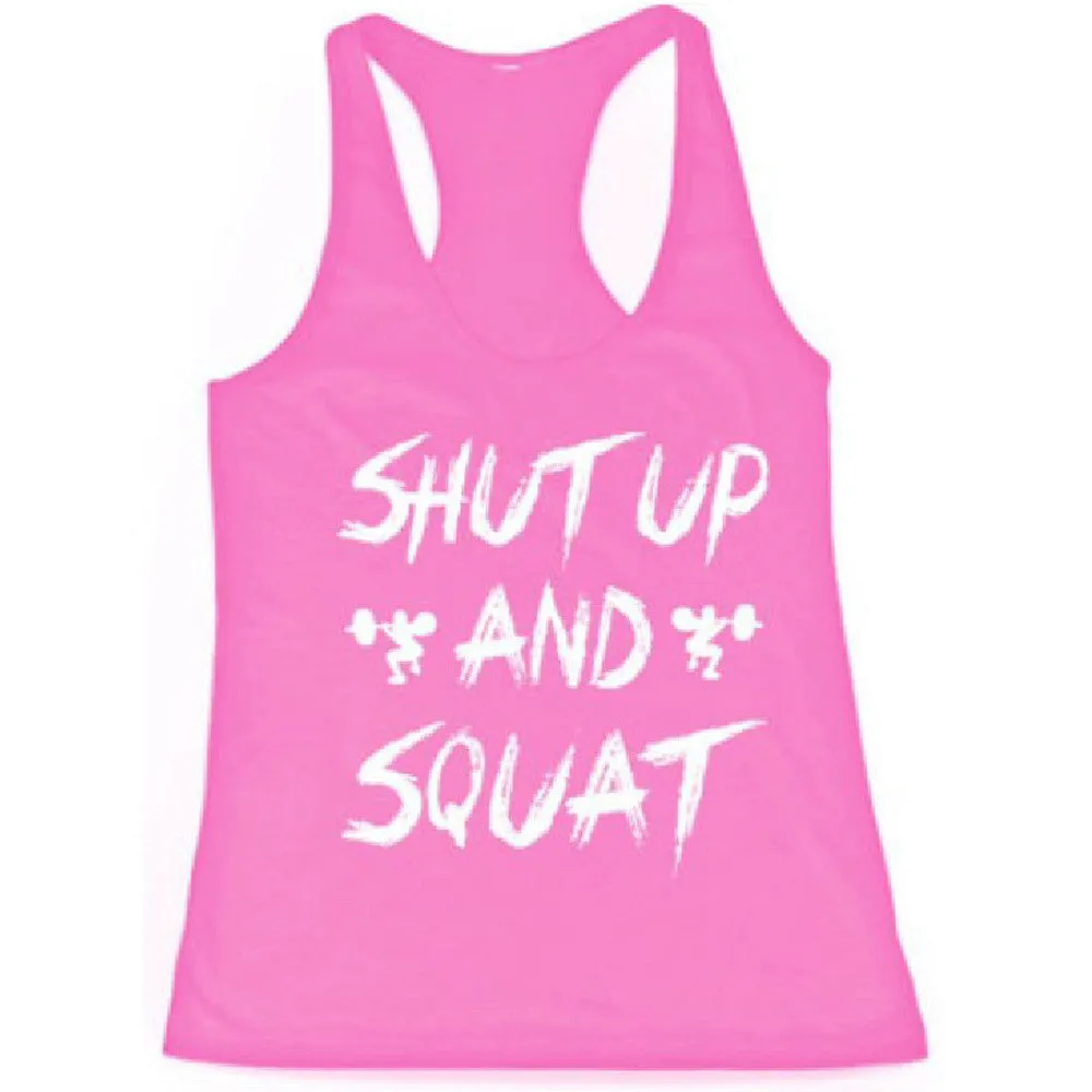 Women Fashion Workout Tank Top Summer Sleeveless Letter Print Shirt Clothes Fitness Vest Plus Size
