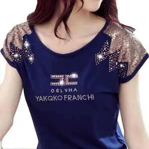 women round neck Y tops kawaii tee style plus size korean 3D cotton tshirt