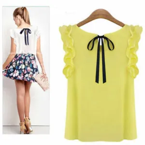Women's Loose Casual Chiffon Sleeveless Tank Tops Blouse