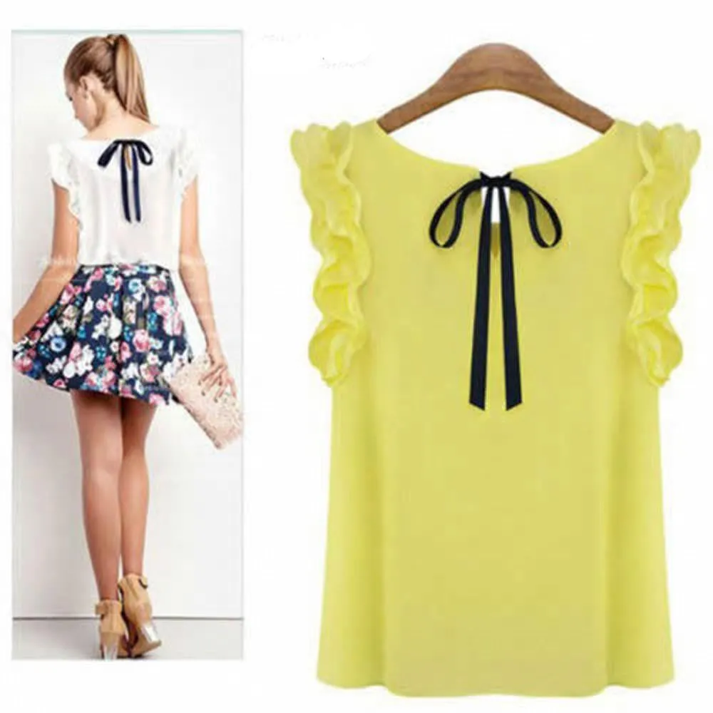 Women's Loose Casual Chiffon Sleeveless Tank Tops Blouse