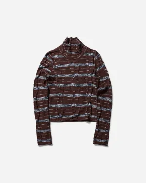 Women's Space Dye Turtleneck Navy / Brown