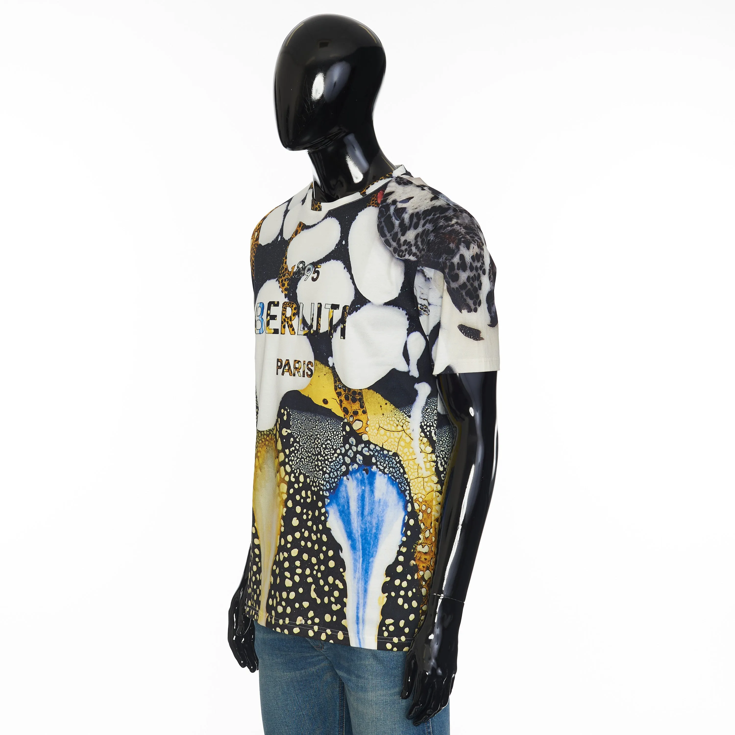 x Brian Rochefort Crewneck Tshirt In Multicolour Cotton With Embroidered Logo