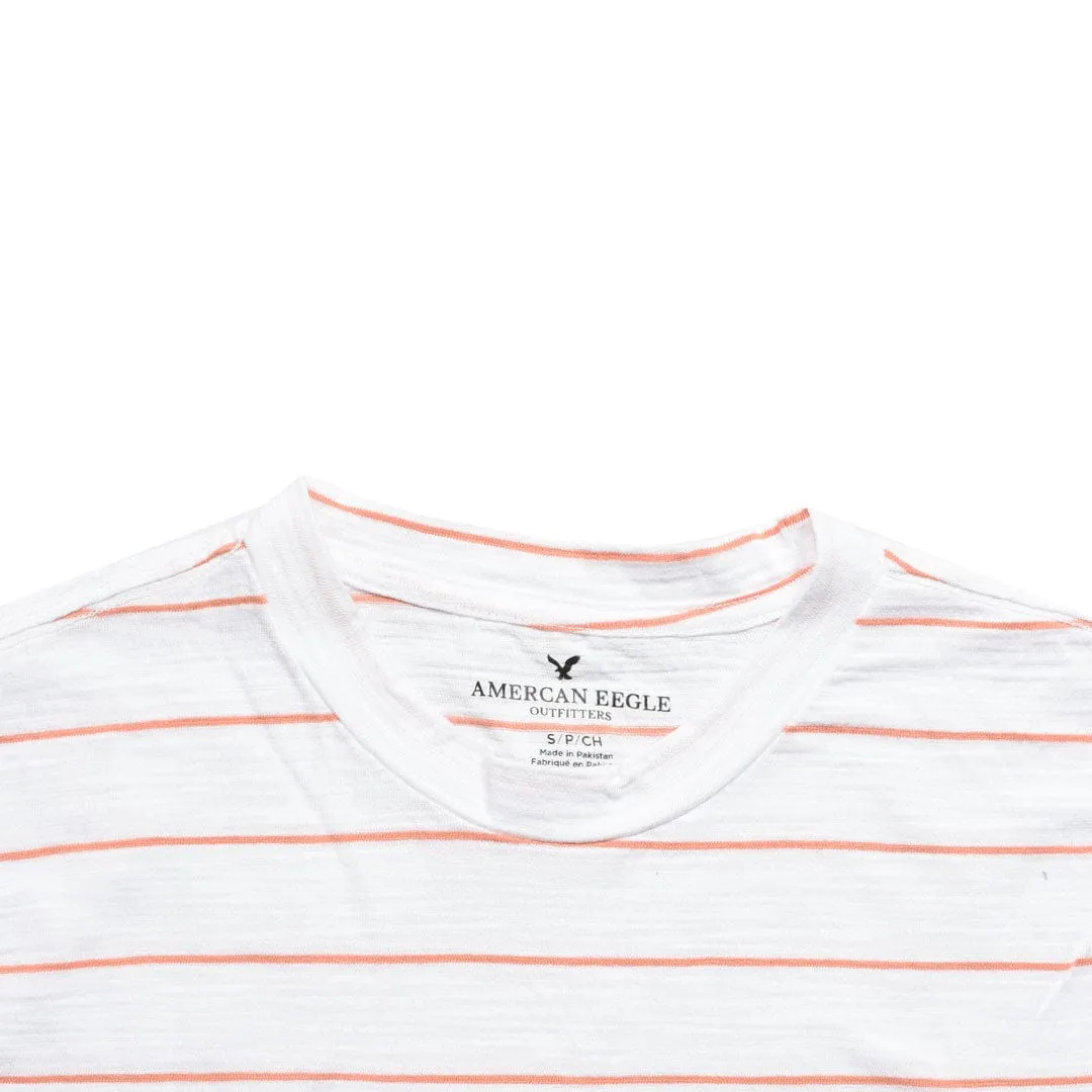 Yarn Dyed White Horizontal Striped Tee