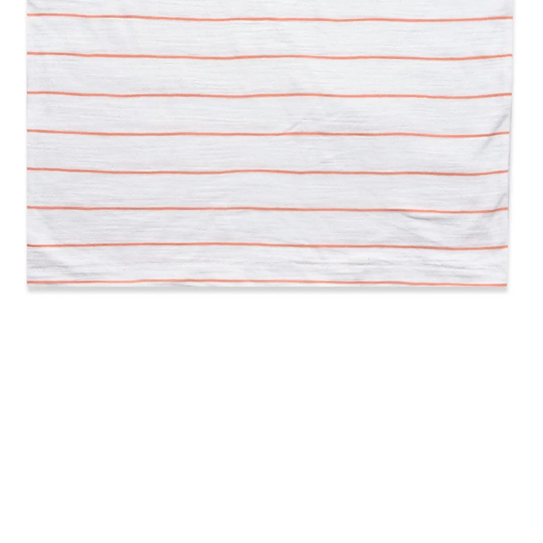 Yarn Dyed White Horizontal Striped Tee