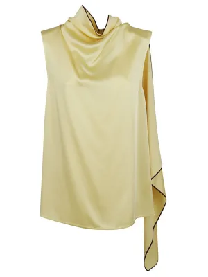 Yellow Sleeveless Satin Top