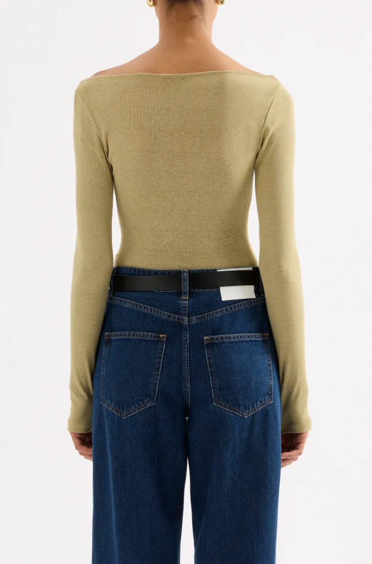 Ziel Off Shoulder Top Matcha