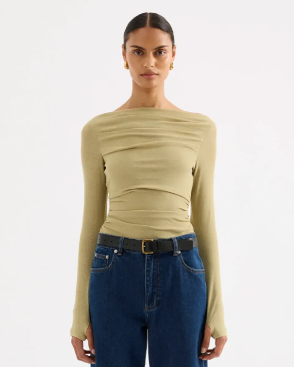 Ziel Off Shoulder Top Matcha