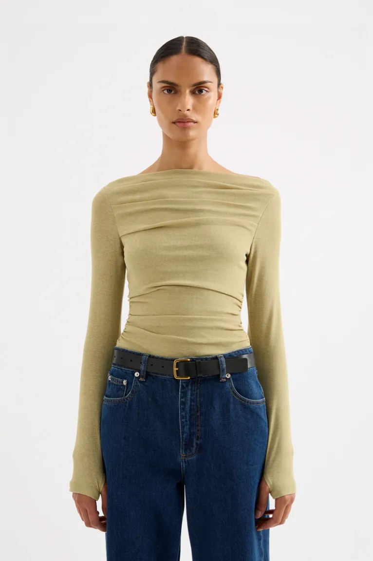 Ziel Off Shoulder Top Matcha